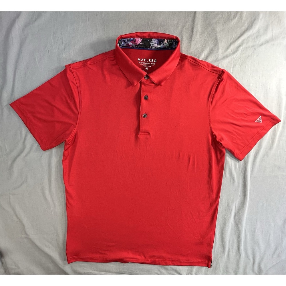 Maelreg Performance Polo‎ Red Men's Medium Golf